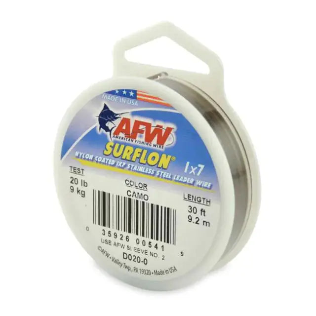 AFW Surflon Stainless Steel Leader Wire - 1x7 Multi-strand Wire SPRITE Fishing