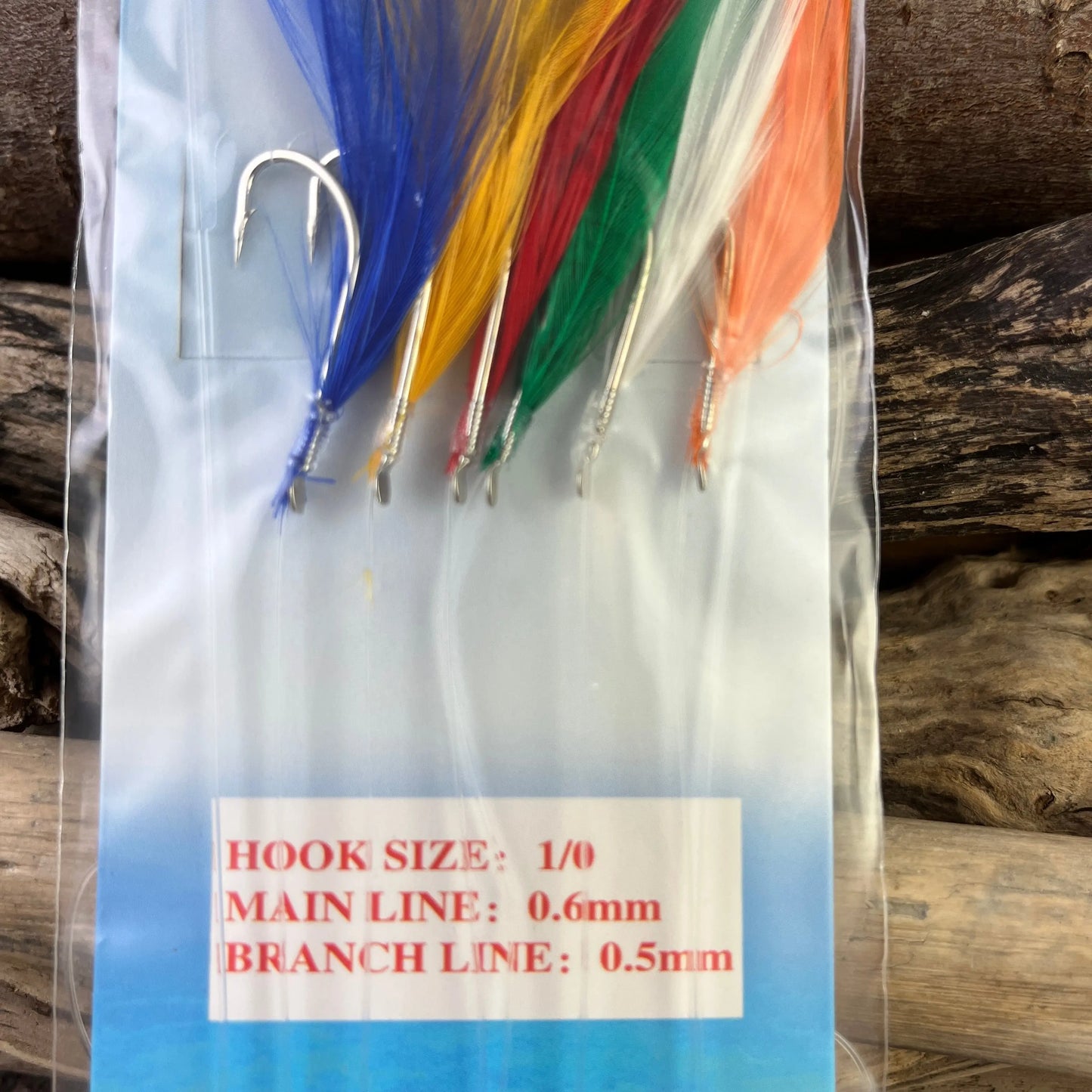 6-Hook Mackeral Feather Sabiki Rig #1/0 SPRITE Fishing