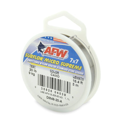 AFW DM49-20-A 20lb Surflon Micro Supreme Leader Wire SPRITE Fishing