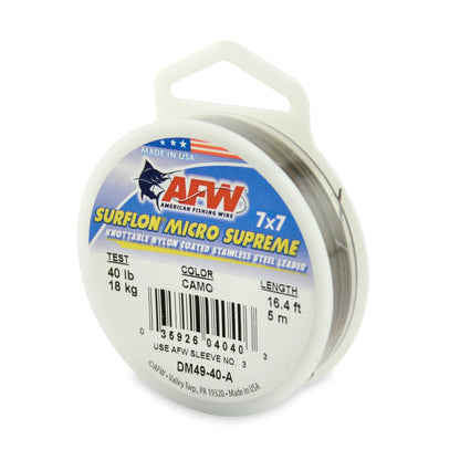 AFW DM49-40-A 40lb Surflon Micro Supreme Leader Wire SPRITE Fishing