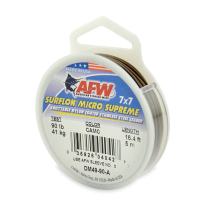 AFW DM49-90-A 90lb Surflon Micro Supreme Leader Wire SPRITE Fishing