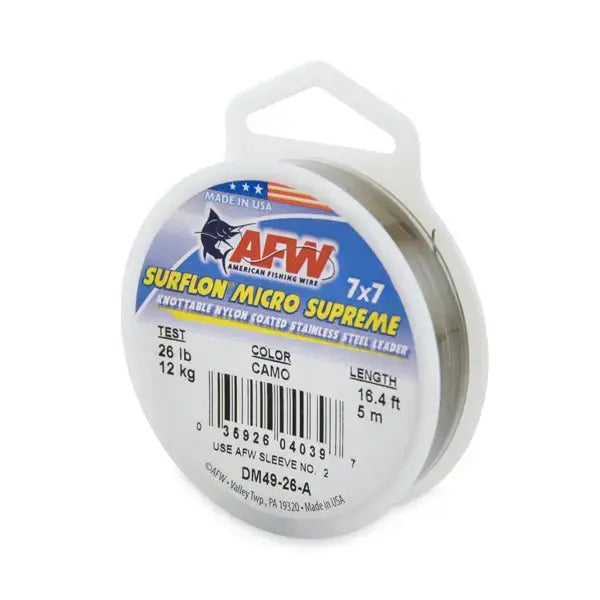 AFW 26lb Surflon Micro Supreme Leader Wire SPRITE Fishing