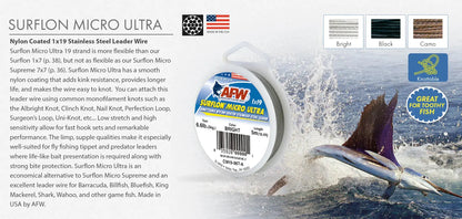 AFW Surflon Micro Ultra 19-Strand Leader Wire for making your own Traces SPRITE Fishing