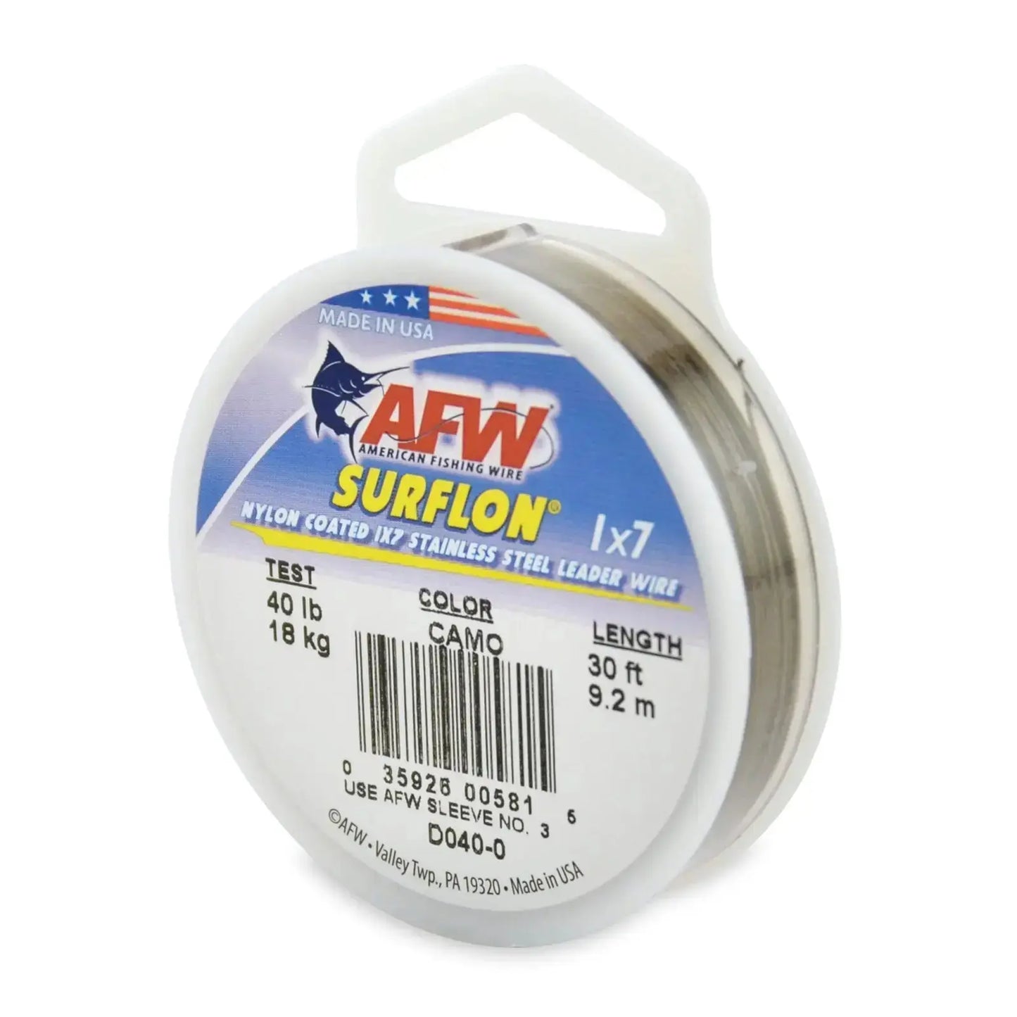AFW Surflon Stainless Steel Leader Wire - 1x7 Multi-strand Wire SPRITE Fishing
