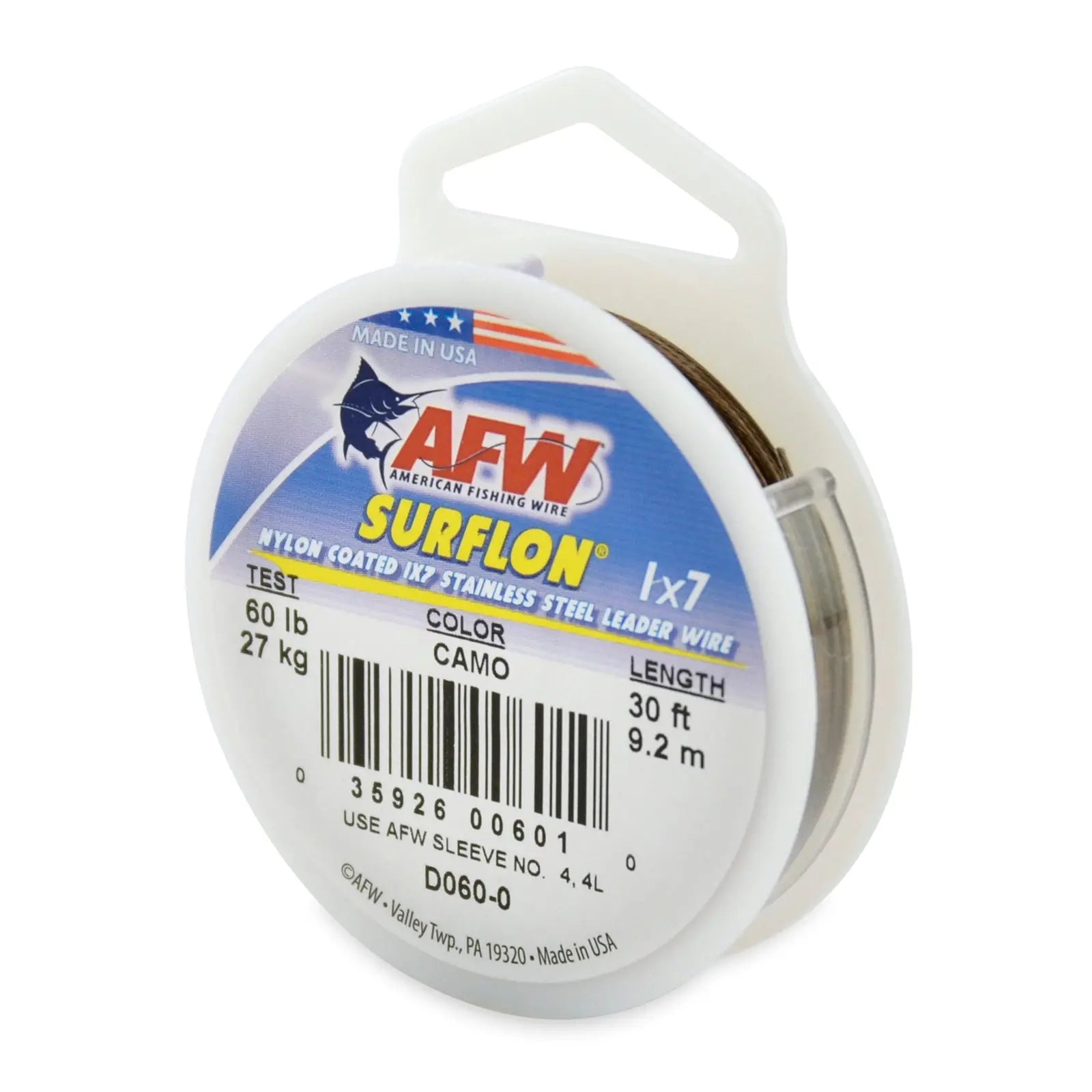 AFW Surflon Stainless Steel Leader Wire - 1x7 Multi-strand Wire SPRITE Fishing
