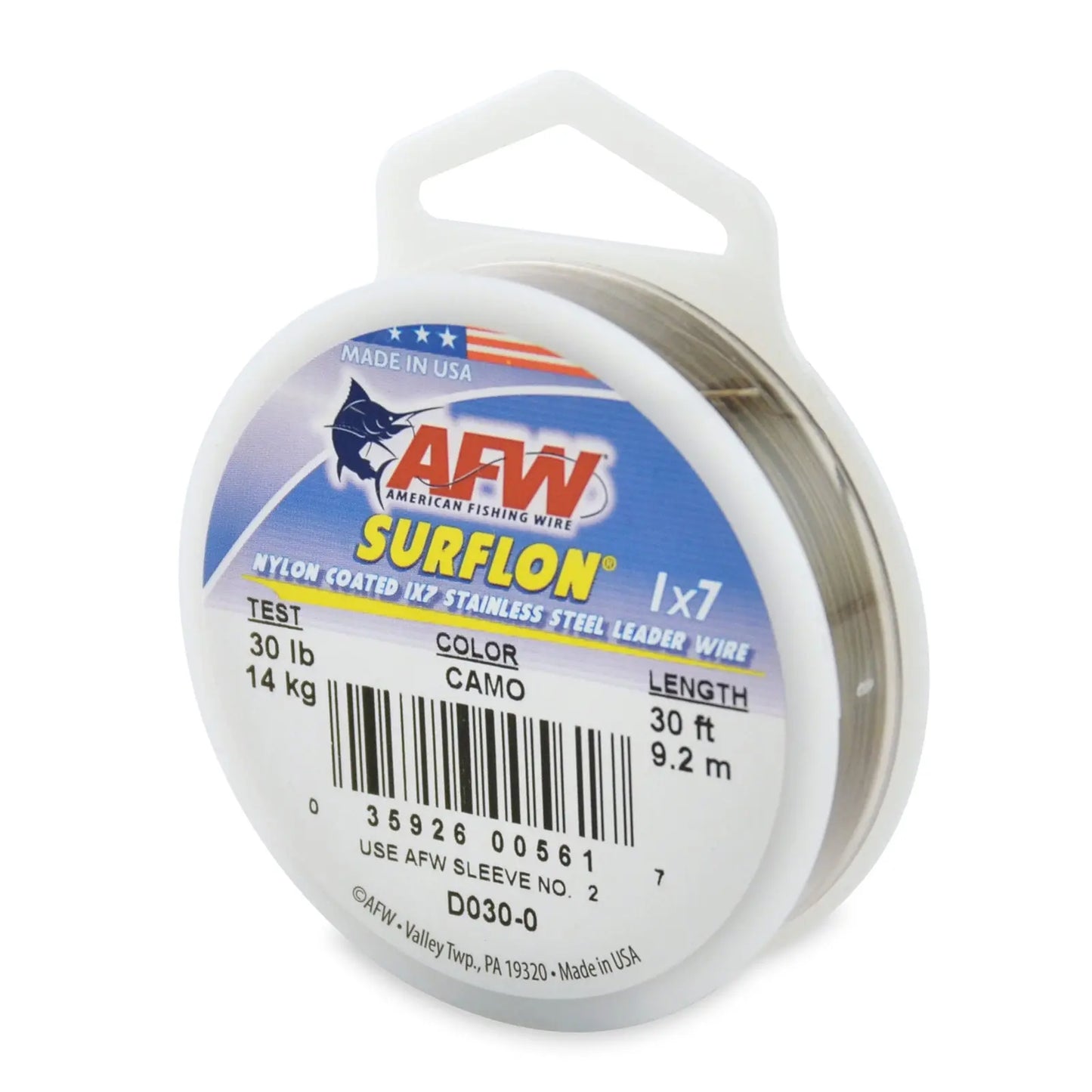 AFW Surflon Stainless Steel Leader Wire - 1x7 Multi-strand Wire SPRITE Fishing