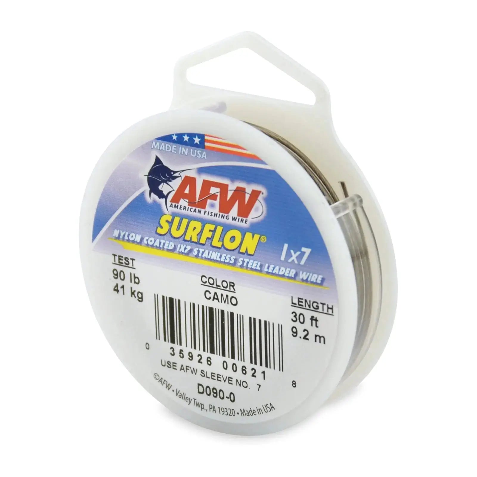 AFW Surflon Stainless Steel Leader Wire - 1x7 Multi-strand Wire SPRITE Fishing
