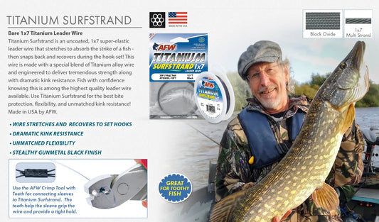AFW SURFSTRAND 1x7 Titanium Leader Wire SPRITE Fishing