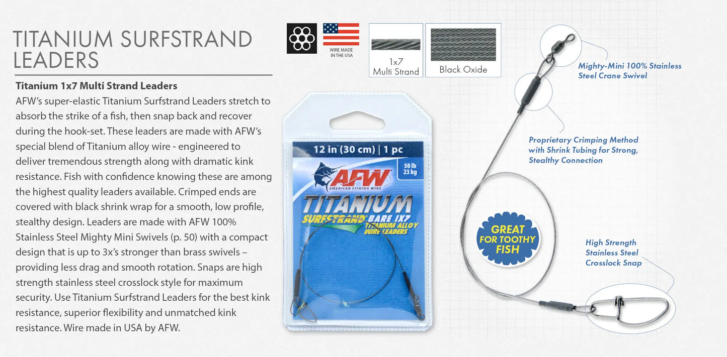 AFW Surfstrand Titanium 7-Strand Wire Leaders SPRITE Fishing