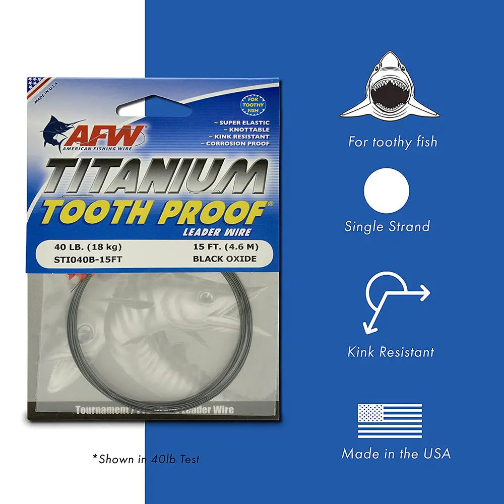 AFW Toothproof Titanium Single Strand Leader Wire SPRITE Fishing