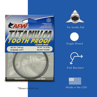 AFW Toothproof Titanium Single Strand Leader Wire SPRITE Fishing