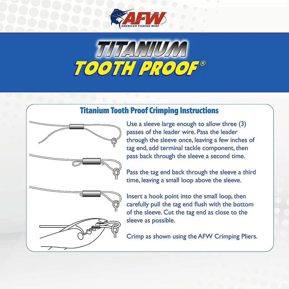 AFW Toothproof Titanium Single Strand Leader Wire SPRITE Fishing