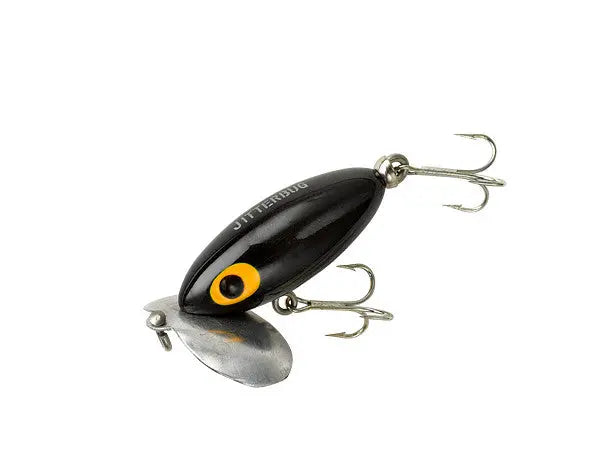Arbogast Jitterbug Black Topwater Lure - SPRITE Fishing
