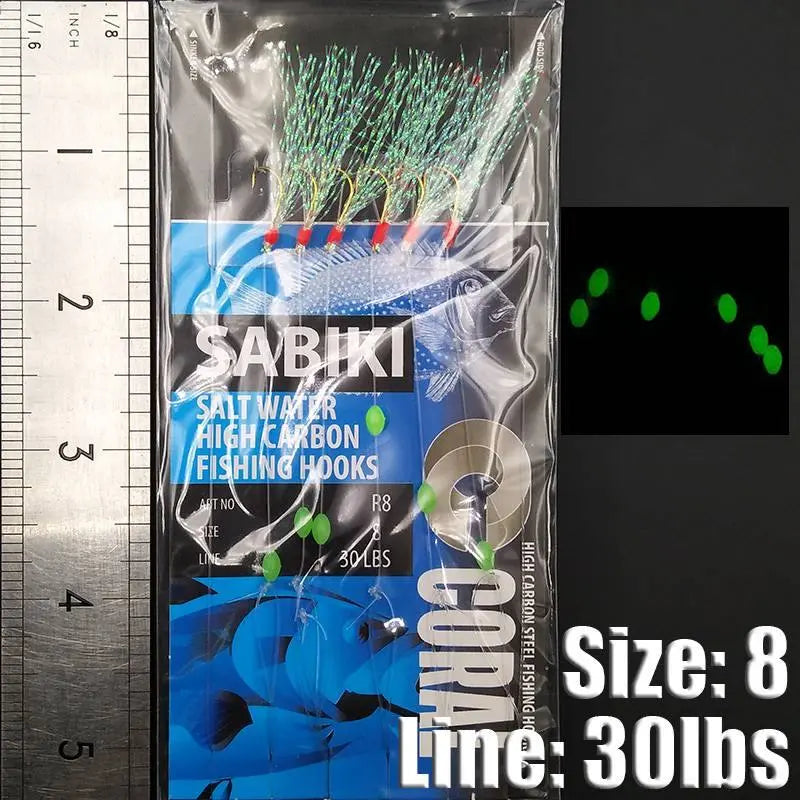 Coral 6-Hook Sabikis for Mackerel, Whiting and Pouting for the pot or bait SPRITE Fishing