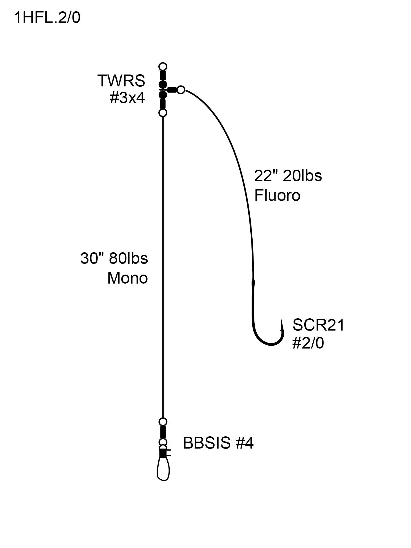 Cox & Rawle 1-Hook Flapper Rig (Long Shank) SPRITE Fishing