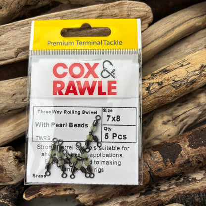 Cox & Rawle 3-Way Swivel with Pearl Beads 7 x 8 - SPRITE Fishing