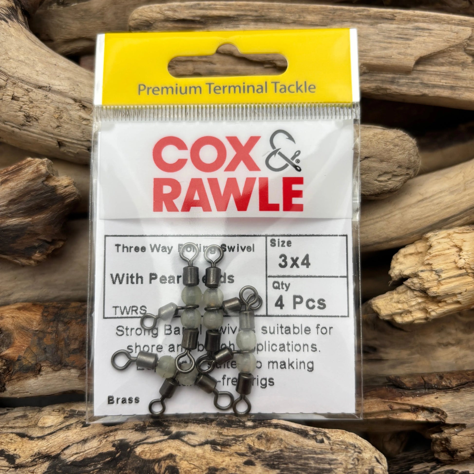 Cox & Rawle 3-Way Swivel with Pearl Beads 3 x 4 - SPRITE Fishing