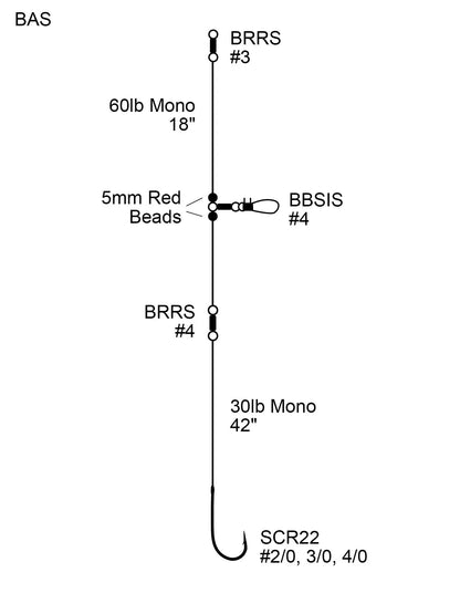 Cox & Rawle Bass Rig (Fixed Ledger Long Snood) SPRITE Fishing