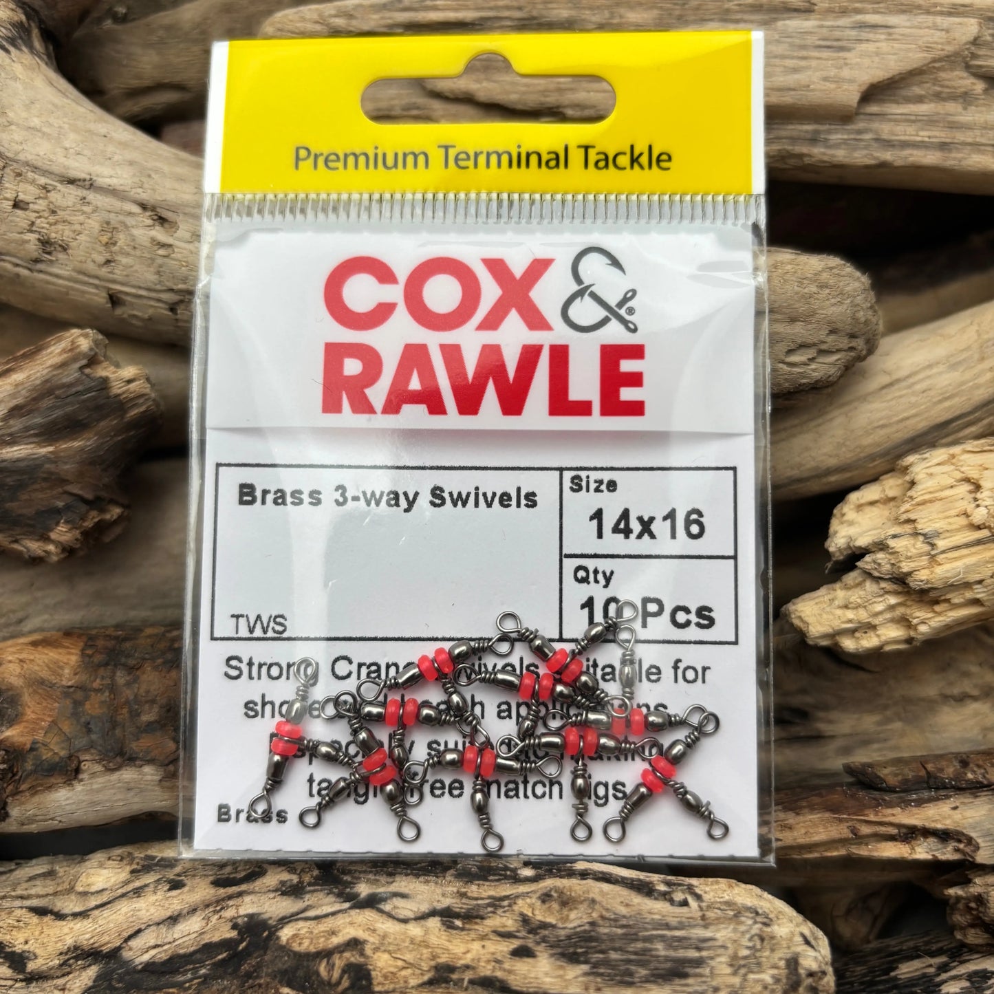 Cox-&-Rawle-Brass-Three-Way-Barrel-Swivel-14-x-16-SPRITE-Fishing