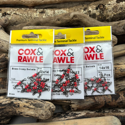 Cox-&-Rawle-Brass-Three-Way-Barrel-Swivel-range-SPRITE-Fishing