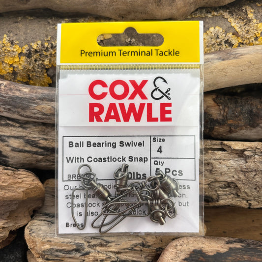 Cox & Rawle Brass Ball Bearing Swivel with Coastlock Snap SPRITE Fishing