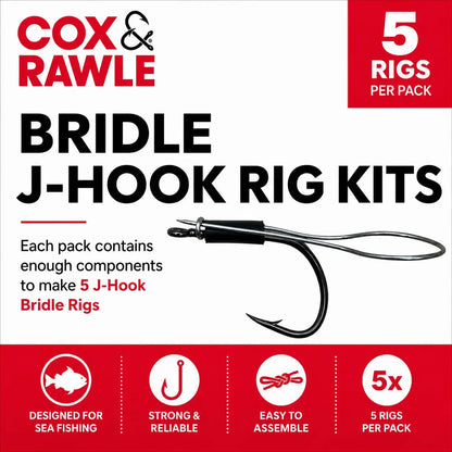 Cox & Rawle Bridle J-Hook Rig Kit for  Bass and Tope Fishing - SPRITE Fishing