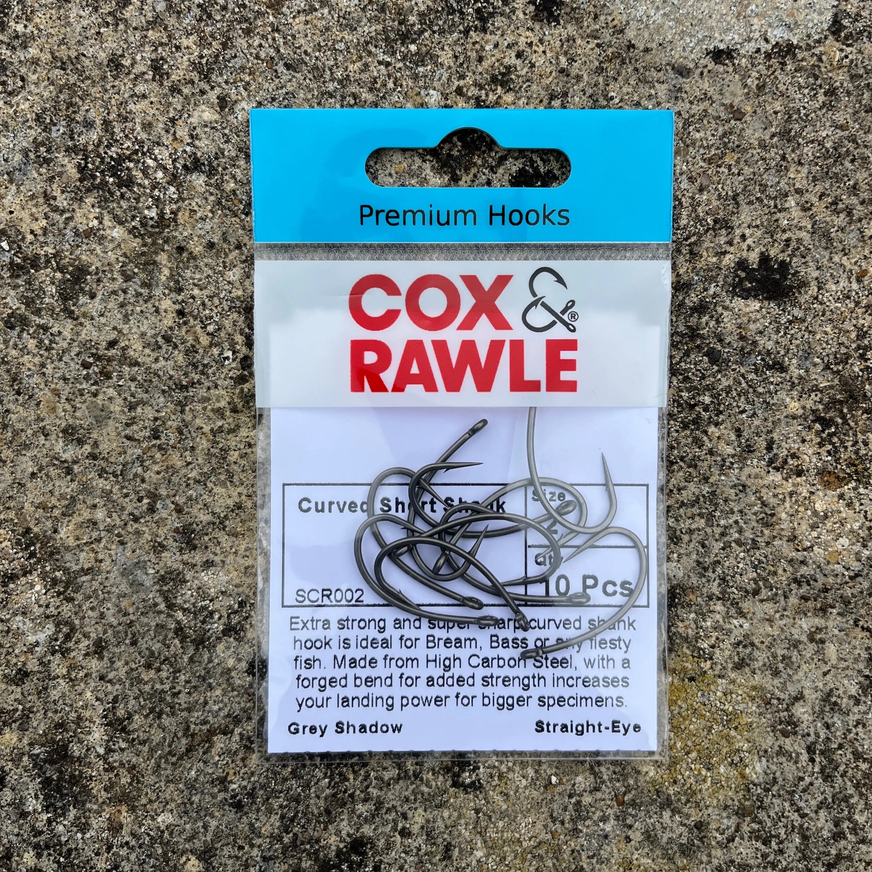 90 degree short shank fishing hooks Cox & Rawle Curved Short Shank Hook