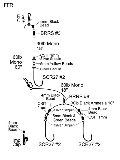 Cox & Rawle Flatfish Rig (3-Hook Dropper Wishbone Rig) SPRITE Fishing