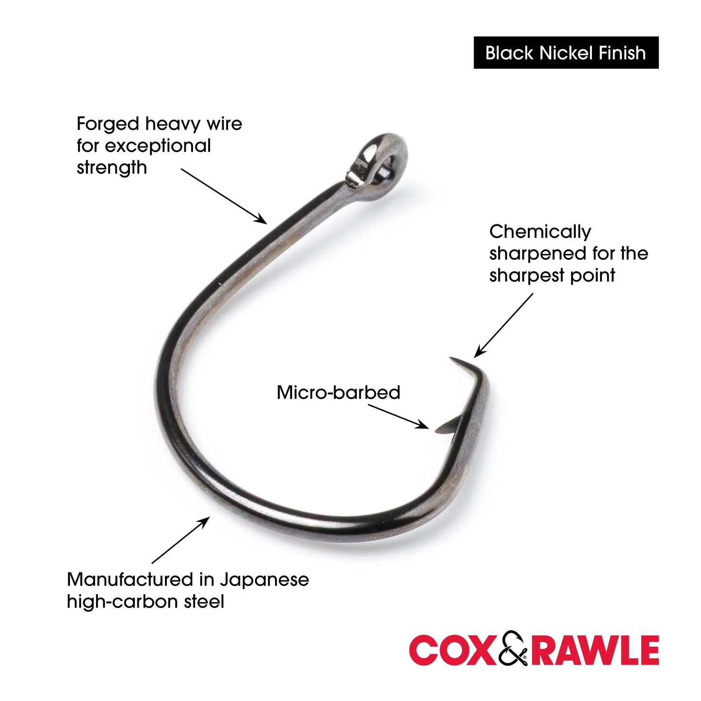 Cox & Rawle Mutsu Circle Extra Hook for Dongle Rigs and Bass, Pollack, Cod, Blue Shark, Smoothhound and Tope SPRITE Fishing