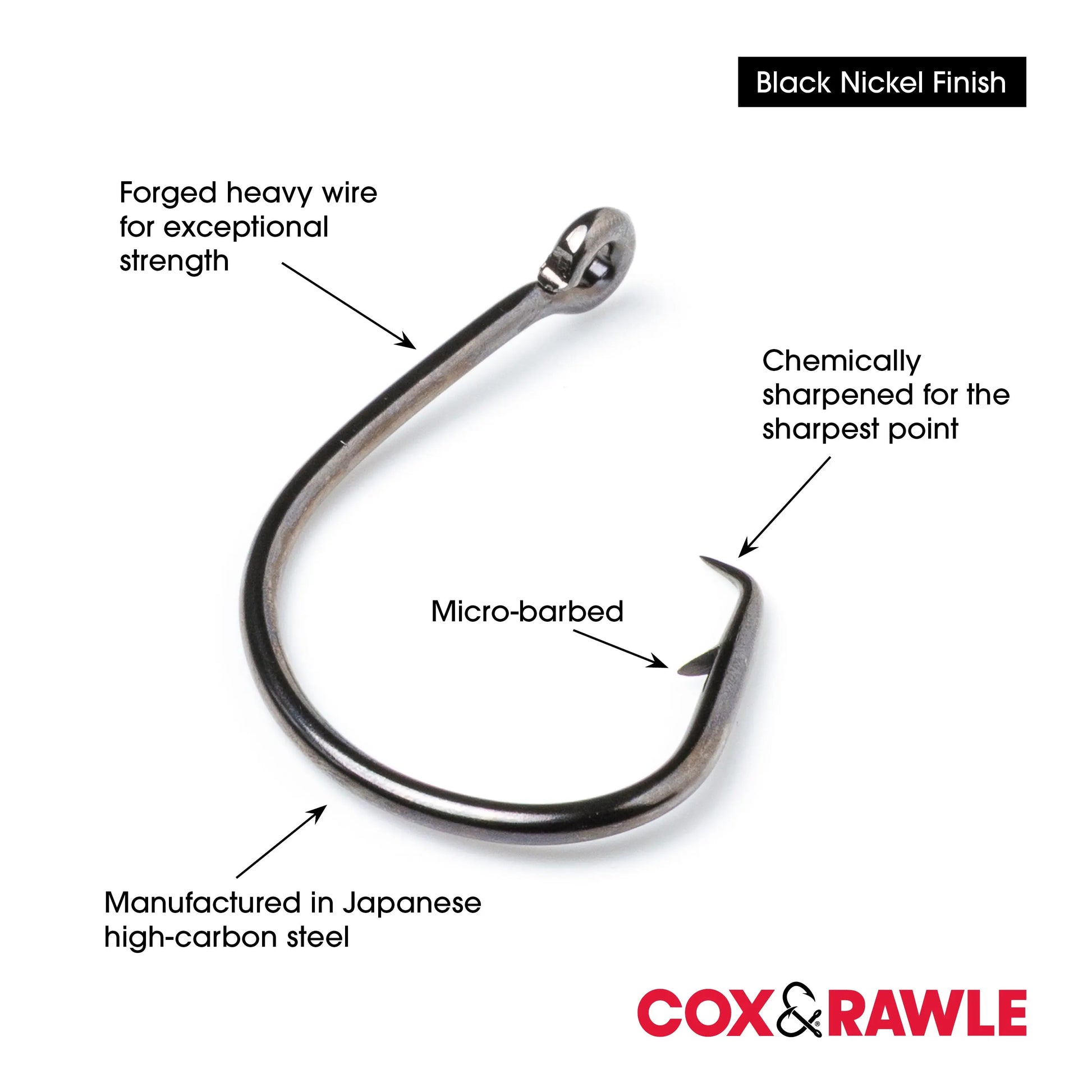 Cox & Rawle Mutsu Circle Extra Hook for Dongle Rigs and Bass, Pollack, Cod, Blue Shark, Smoothhound and Tope SPRITE Fishing