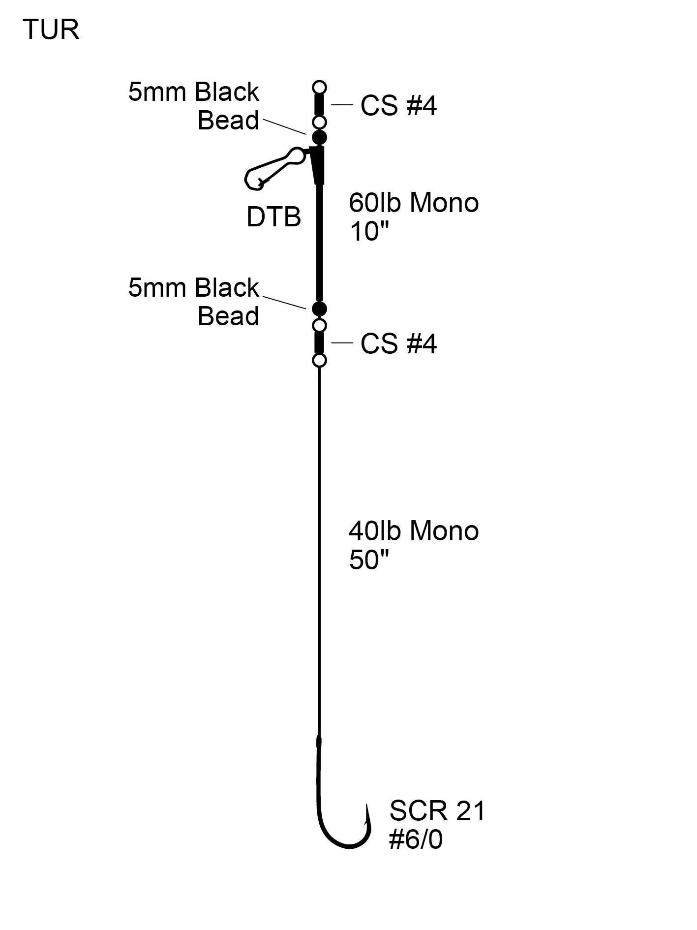 Cox & Rawle Turbot Rig #6/0 (Fixed Boom With Long Snood) SPRITE Fishing