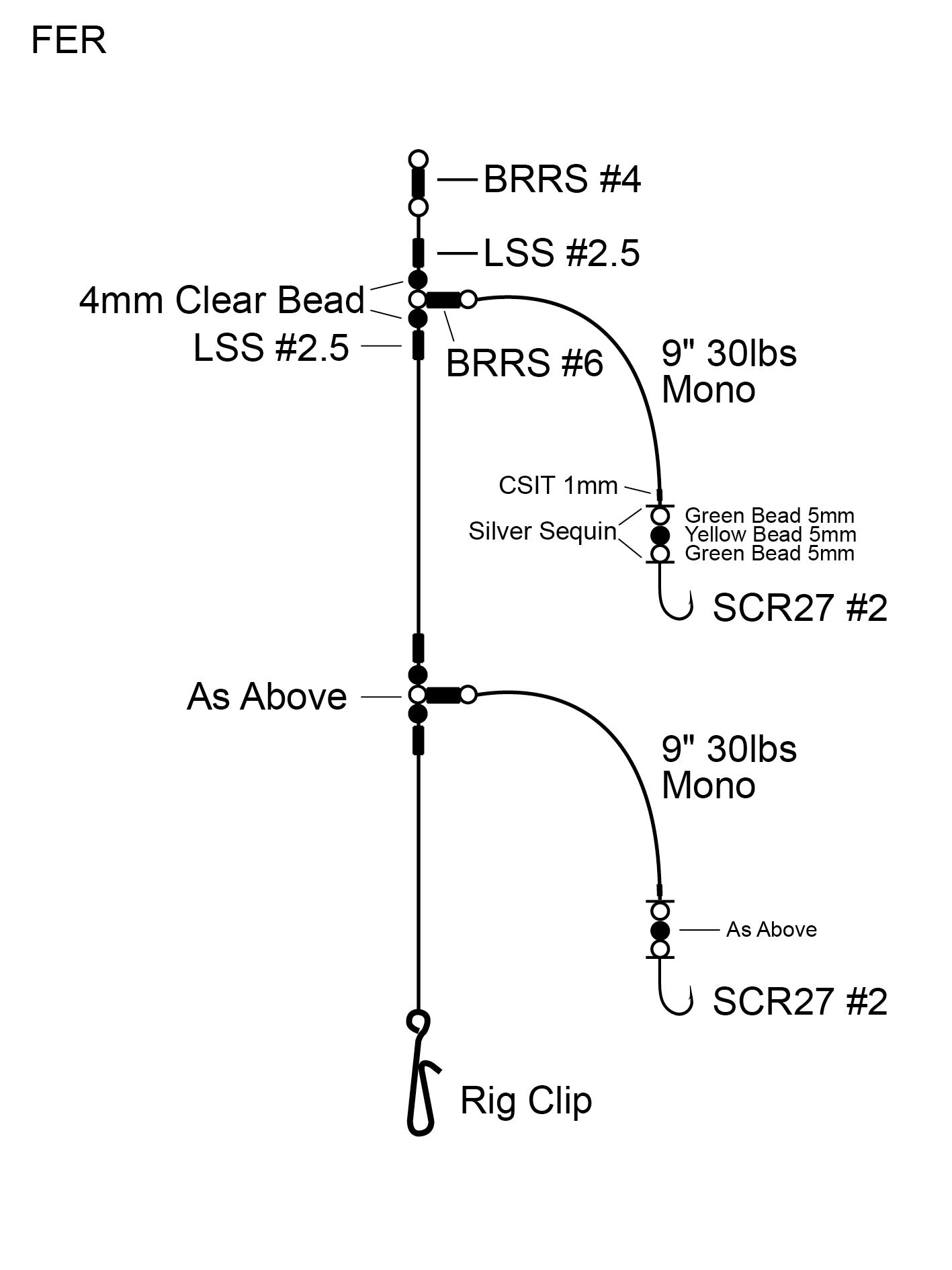 Cox & Rawle Flounder Estuary Rig (2-Hook Flapper Rig)