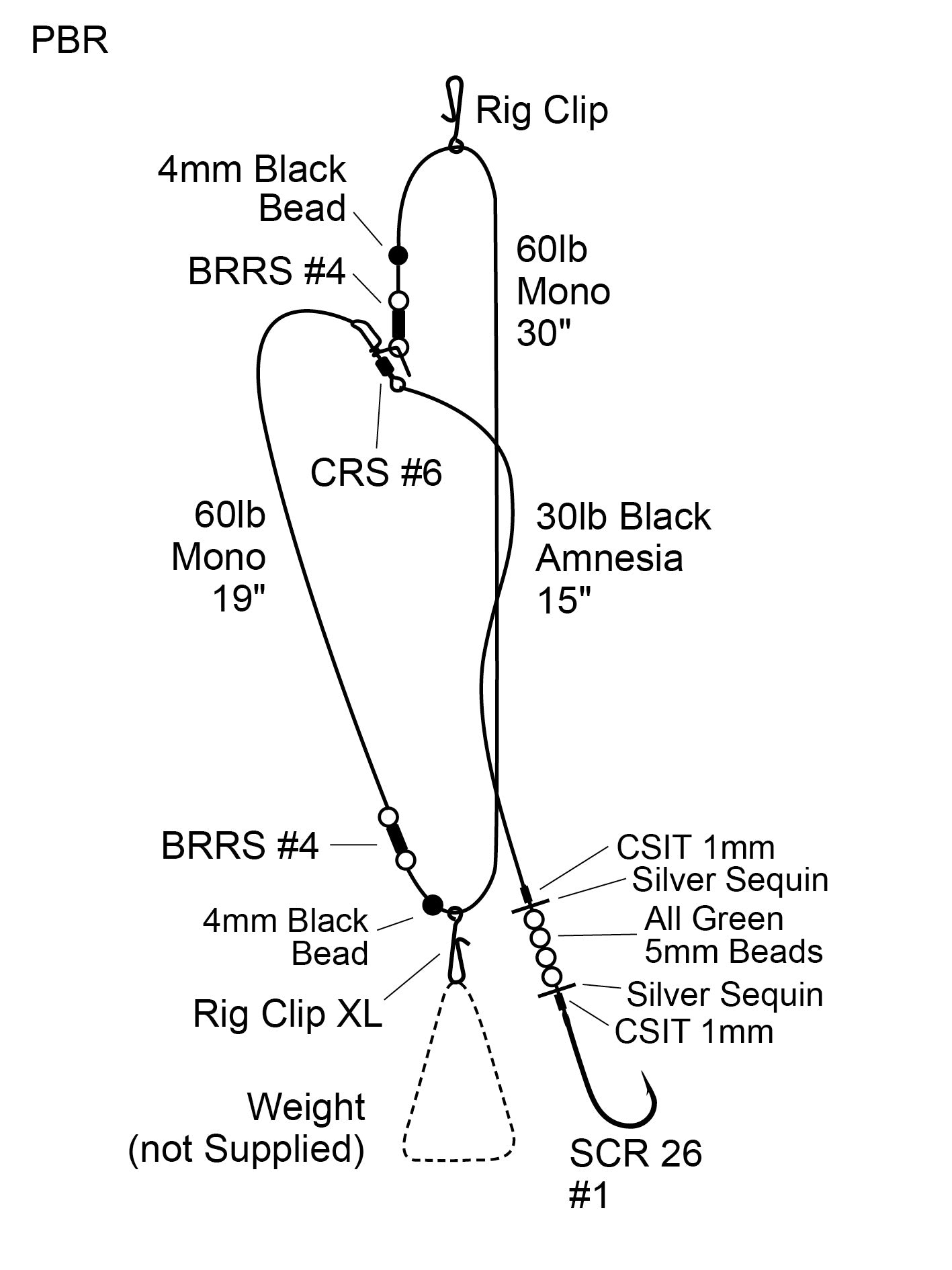 Cox & Rawle Plaice Beach Rig (1-Hook Dropper Rig)