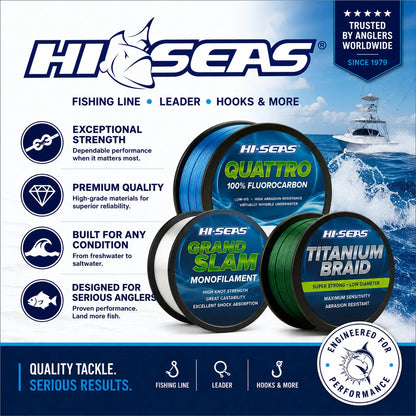 Hi-Seas Grand Slam Monofilament Line - 1lb Spool for Rig Tying and Reel Spooling