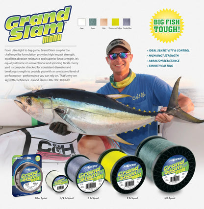 Hi-Seas Grand Slam Monofilament Line - 5lb Spool SPRITE Fishing