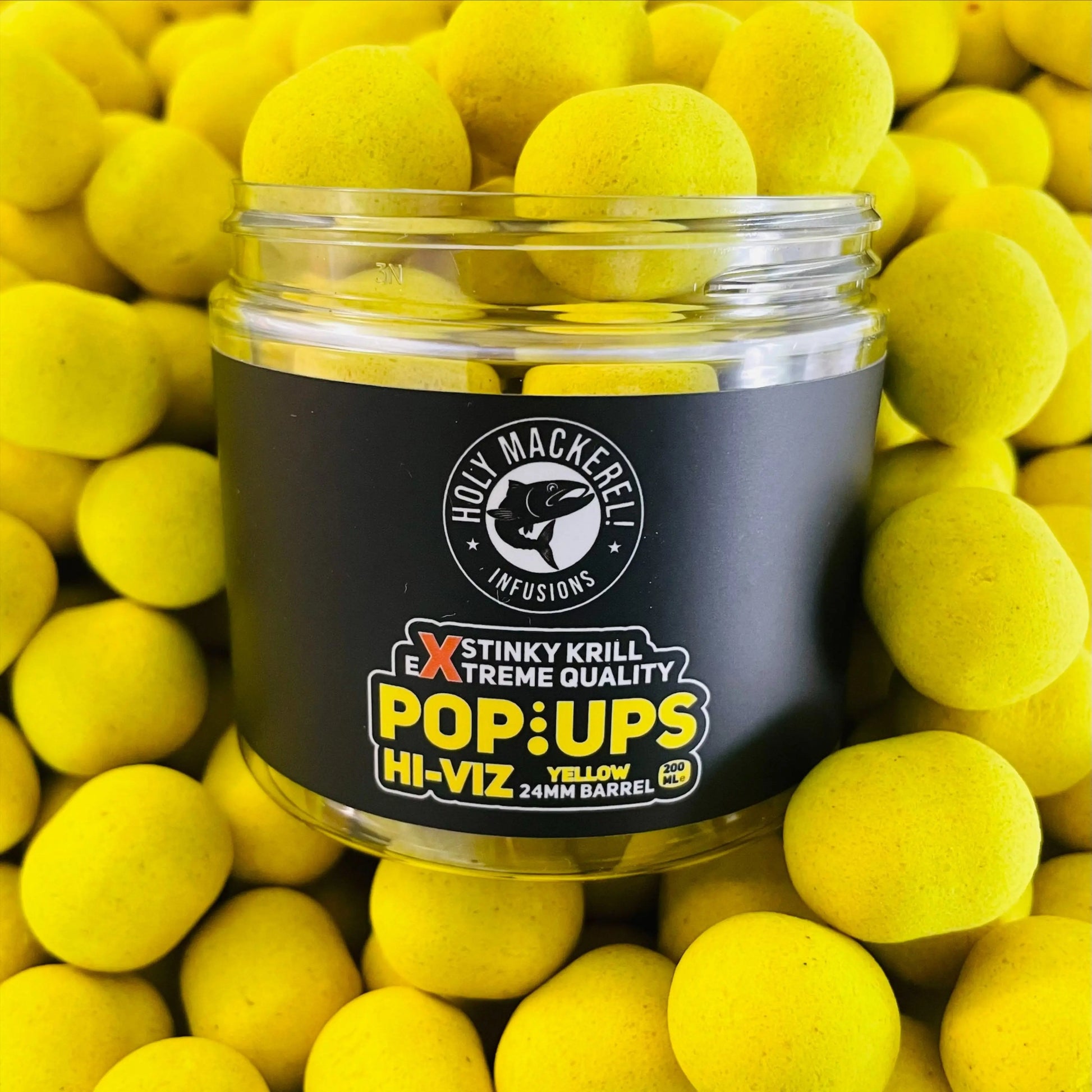 Holy Mackerel Stinky Krill Catfish Popup Bait - 24mm Barrel (Hi-Viz Yellow) SPRITE Fishing