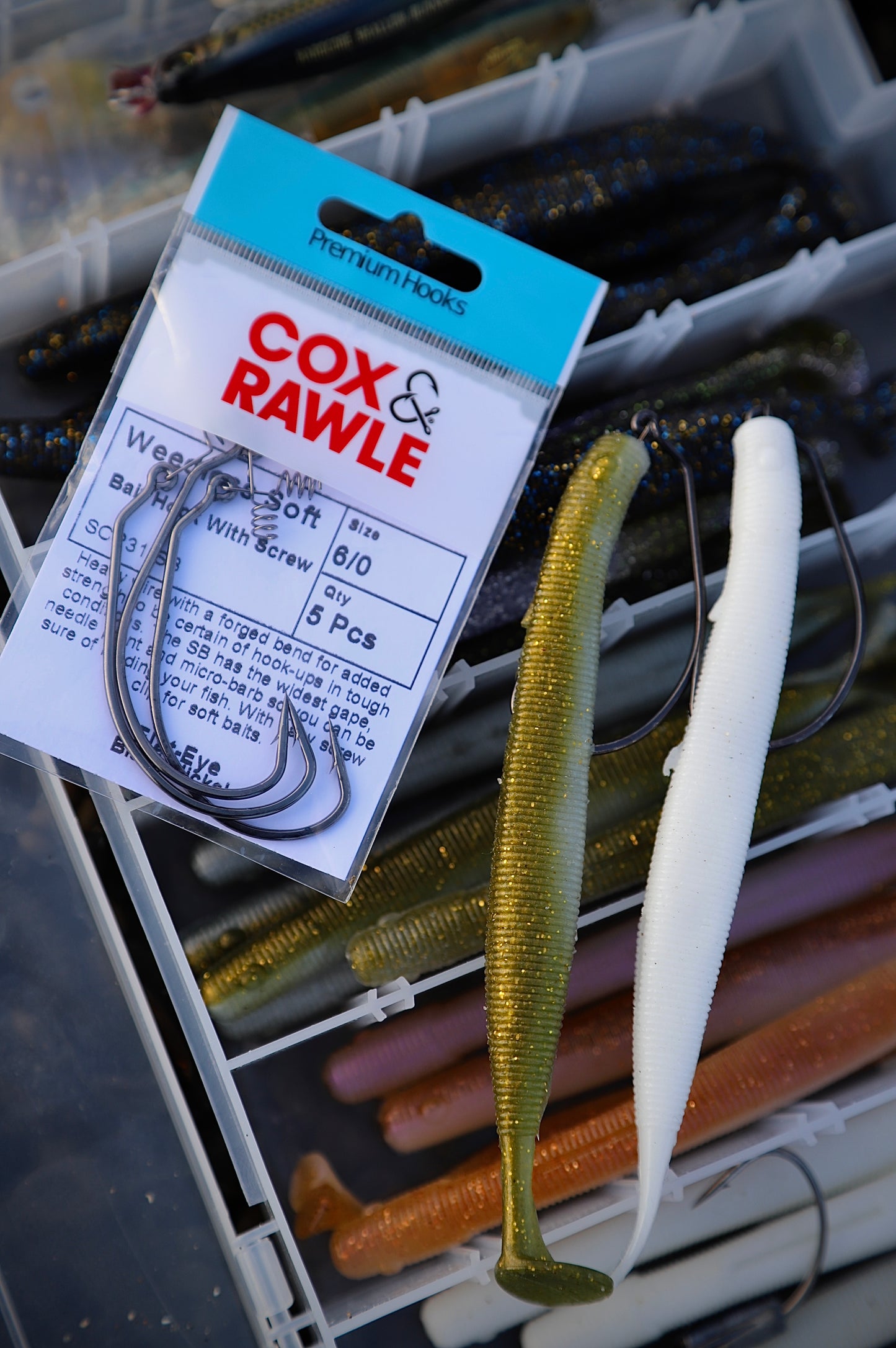 Cox & Rawle SCR31-SB Weedless Soft Bait Hook With Screw