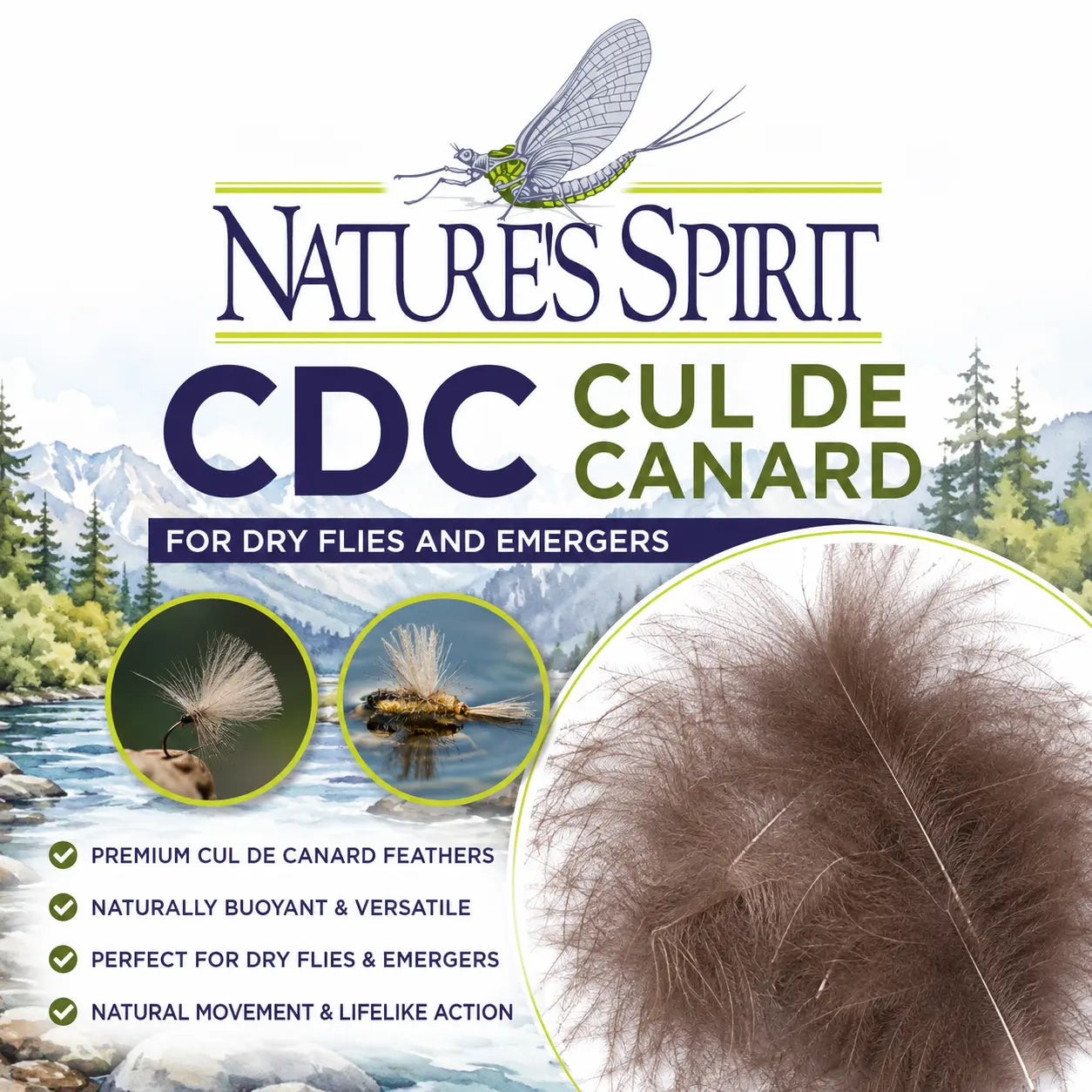Nature's Spirit CDC Cul De Canard for Dry Flies and Emergers