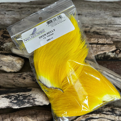 Nature's Spirit Deer Belly Hair 12 Yellow - Sprite Fishing