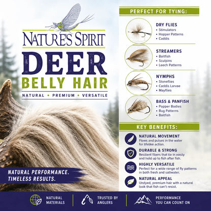 Nature's Spirit Deer Belly Hair for tying Muddlers, Bass Bugs and Hair Spinning