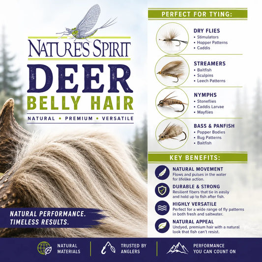 Nature's Spirit Deer Belly Hair for tying Muddlers, Bass Bugs and Hair Spinning