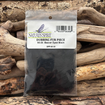 Nature's Spirit Dubbing Fur Piece Beaver Dyed Black - Sprite Fishing