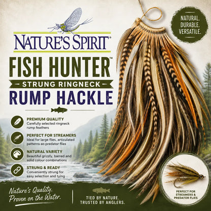 Nature's Spirit Fish Hunter Strung Ringneck Rump Hackle