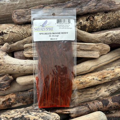 Nature's Spirit Speckled Moose Body Hair 32 Orange - Sprite Fishing