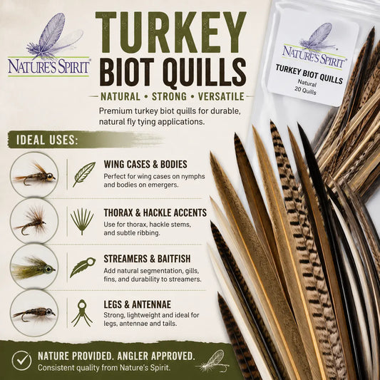 Nature's Spirit Turkey Biot Quills | Premium Fly Tying Material