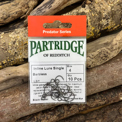 Partridge Barbless Lure Replacement Single Hook for all Pike, Perch and Zander Lures SPRITE Fishing