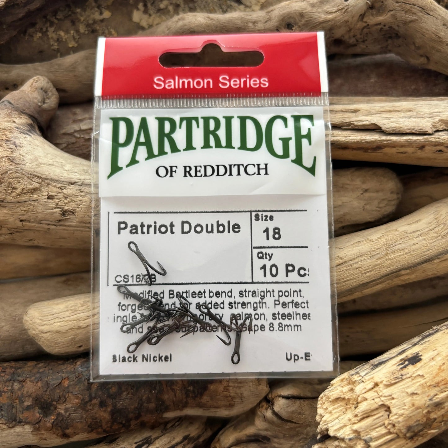 Partridge-CS16-2-PATRiOT-Salmon-Double-Hook-#18-SPRITE-Fishing