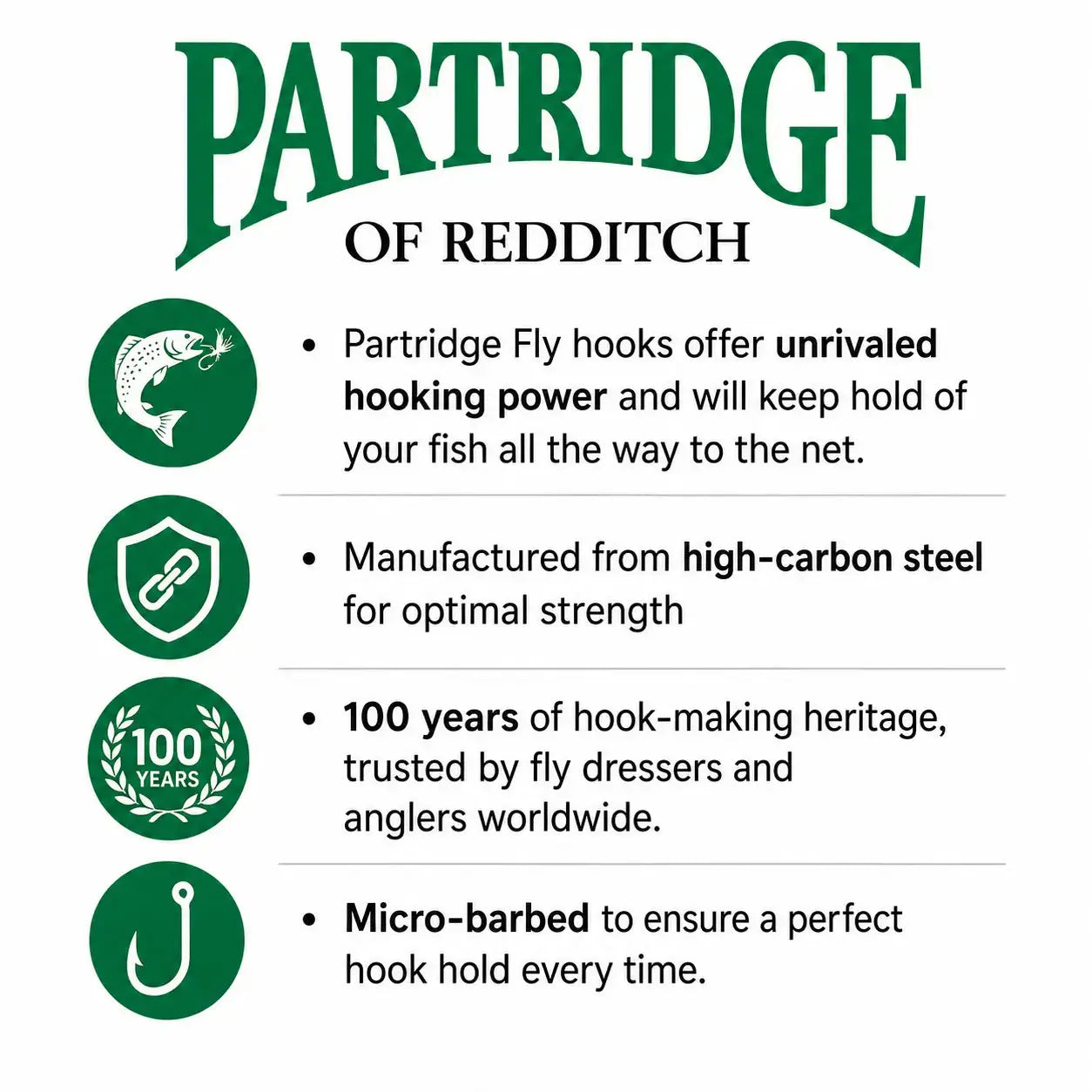 Partridge Hooks Product Statement - Sprite Fishing
