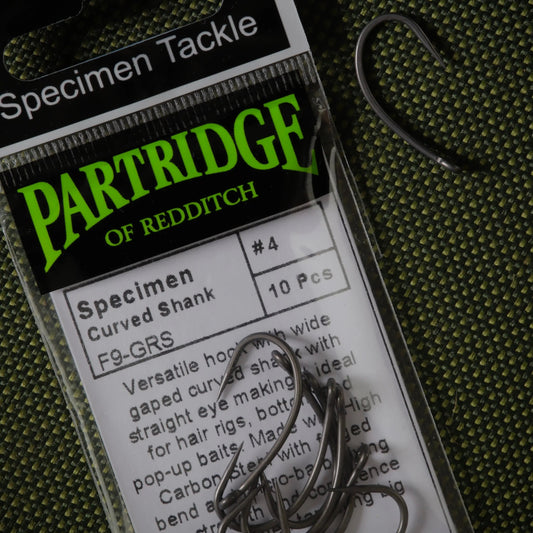 Partridge Carp F9-GRS Specimen Curved Shank Hook - SPRITE Fishing