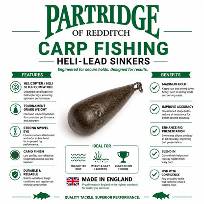 Partridge Carp Heli-Lead - Weight-Forward Teardrop Design